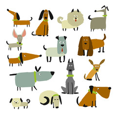 Funny dogs collection, sketch for your design