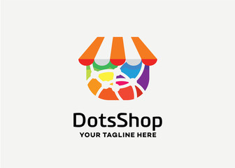 Dots Shop Logo Template Design Vector, Emblem, Design Concept, Creative Symbol, Icon