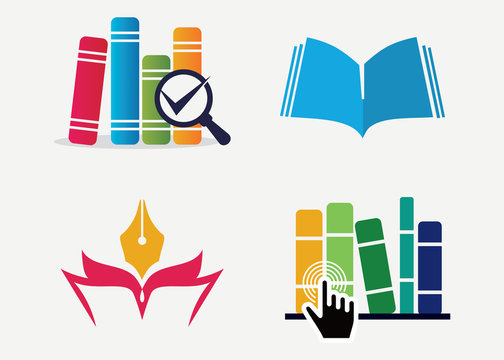Book Logo Set Template Design Vector, Emblem, Design Concept, Creative Symbol, Icon