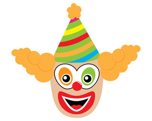 Face of clown, icon. Vector illustration.