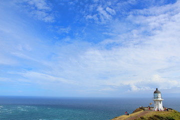 Fototapeta na wymiar Cape Reinga with blue sky in New Zealand