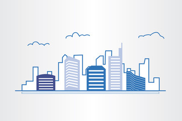 Modern real estate of architectural building design, city scene, logo design template, corporate branding identity.