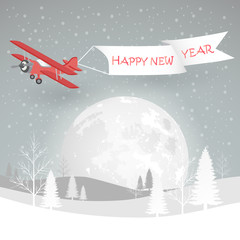 Design happy new year 2018  greeting card. Vector illustration