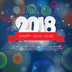 Fototapeta na wymiar Design happy new year 2018 greeting card. Vector illustration