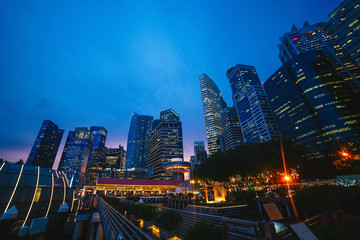 Fototapeta premium Night metropolis. Quay.