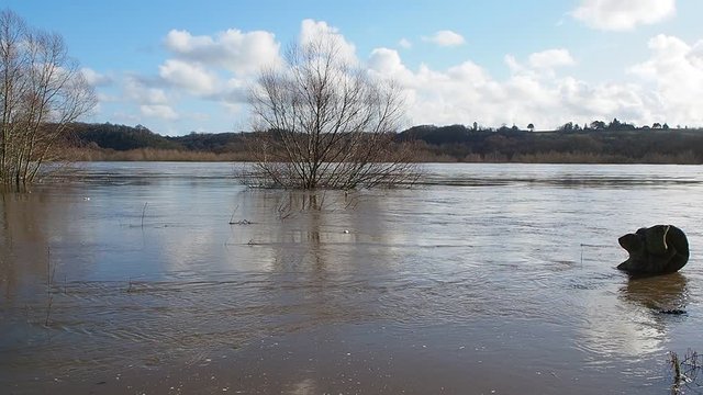 France, the overflowing Loire river close to Nantes