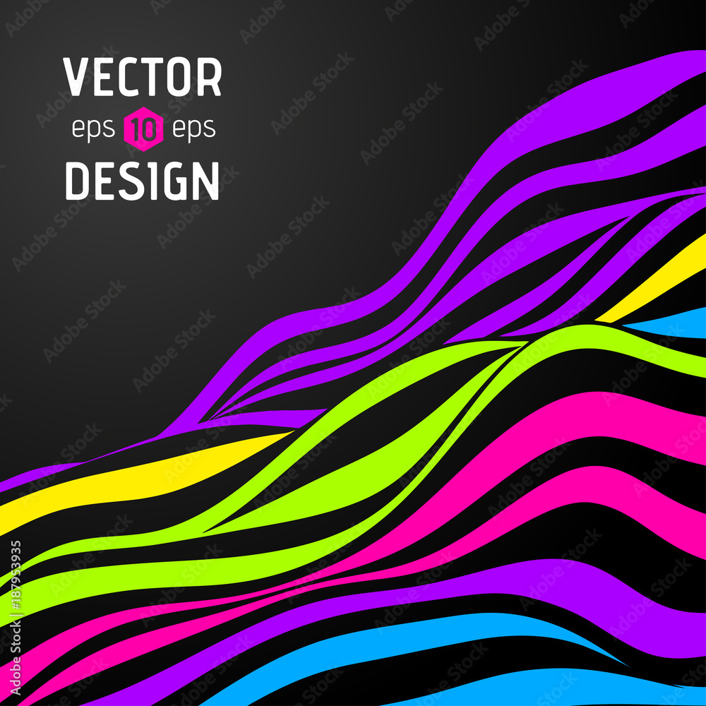 Aufkleber Vector Abstract Waves Background