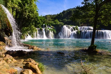 Fototapete Rund Krka Wasserfälle, Kroatien © TOP67