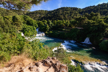 Fototapeta na wymiar Wodospady Krka, Chorwacja