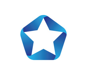 blue polygonal star vector logo