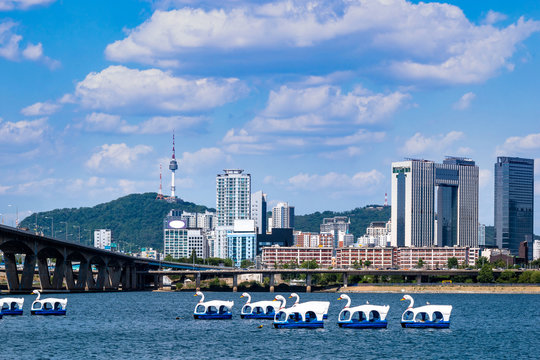 Han River Scenery of Seoul City Center