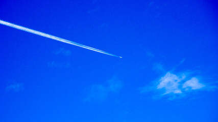 Airplane cloud sky