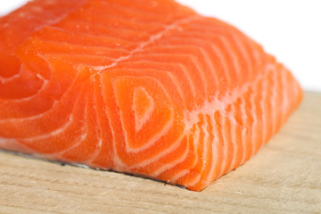 Salmon fillet on table.