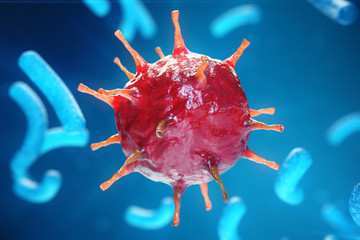 Viral hepatitis infection causing chronic liver disease, Hepatitis viruses. 3d illustration