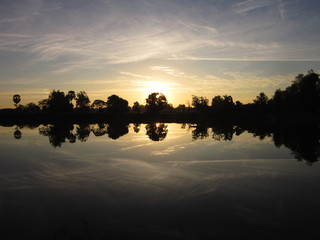 Calm patterned sunset