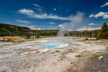 Hot thermal spring in Yellowstone