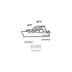 Contour icon sailing boats