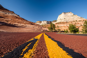 Empty scenic highway in Utah