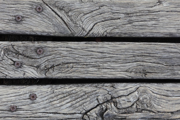 Fototapeta premium Closeup of rough weathered hardwood decking