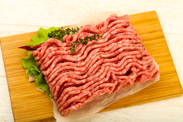 Raw minced beef meat