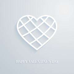 Valentines day card with cut heart.