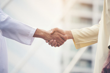 Businessman shaking hands. Teamwork Shake Hands Partnership Concept. success concept.
