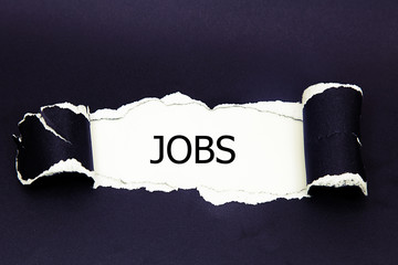 The text jobs appearing behind torn paper