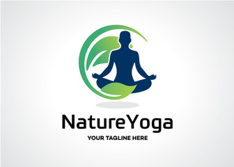 Nature Yoga Logo Template Design Vector, Emblem, Design Concept, Creative Symbol, Icon