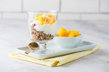 Granola yoghurt dessert breakfast
