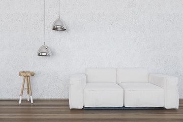 White living room, white sofa