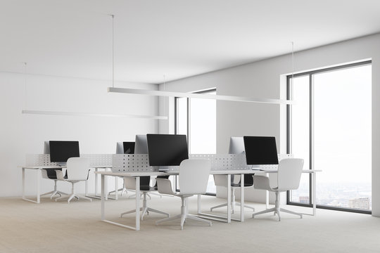 Modern white office corner