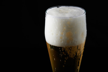 Close-up of fresh beer