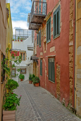 Street in old town Chania, Crete island, Greece