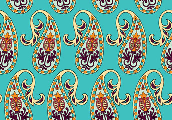 Vector seamless pattern for design template. Vintage ornate decor. Eastern style element. Luxury oriental decoration. Ornamental illustration for wallpaper, background, cover, textile.