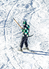 Skiing from the mountain