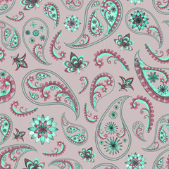 Fototapeta premium Paisley orienta seamless pattern