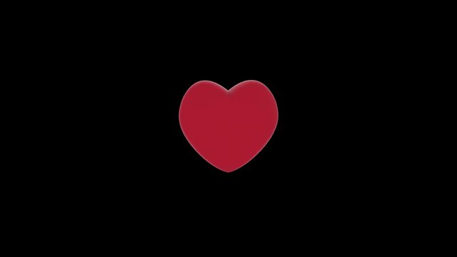 Animazione illustrazione 3D. . Piccoli cupido dorati ruotano attorno ad un rosso cuore. Simbolo di amore e di San Valentino.
