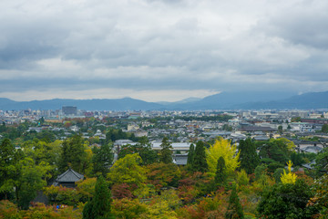 Cloudy view of Kyoto