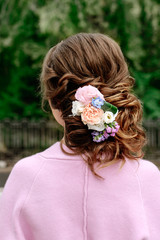 beautiful wedding hairstyle at the girl