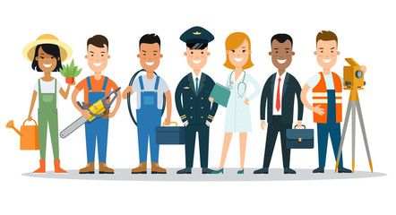 Flat style professionals profession people vector icon character