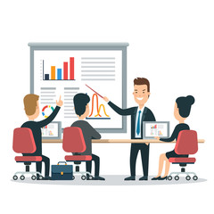 Flat business people characters vector icon set