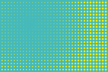 Halftone background. Digital gradient. Dotted pattern with circles, dots, point small scale. Green, yellow color