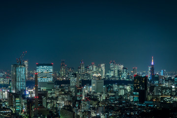 Fototapeta na wymiar 東京の夜景　渋谷、新宿と夜空１