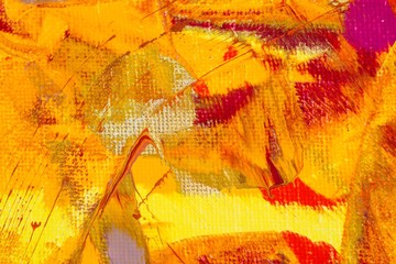 Hintergrund in Braun-Rot-Gold-Gelb-Orange-Pink, Textur, Leinwand, Gouache-Farbe, Gemälde,...