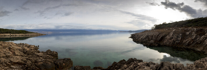 panorama beach in vrbnik on island krk, croatia