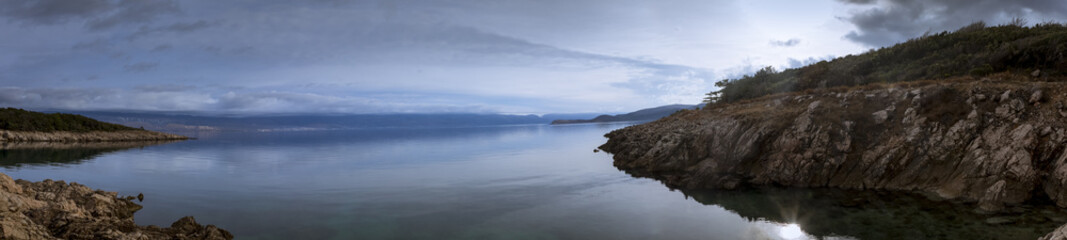 Fototapeta na wymiar panorama beach in vrbnik on island krk, croatia