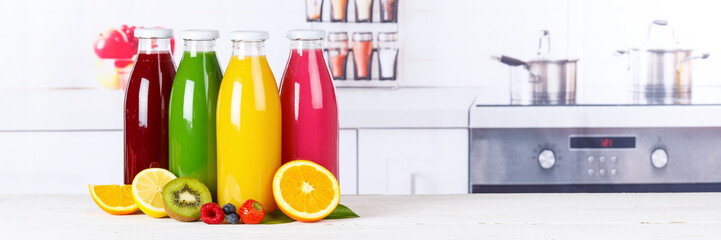 Saft Smoothie Smoothies Flasche Orangensaft Fruchtsaft Frucht Banner Früchte