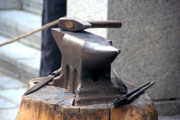 blacksmith anvil waiting to be used to make tools