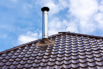 Iron pipe on the roof