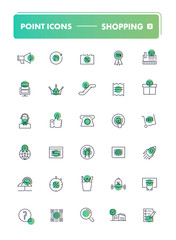 Set of 30 line icons. Shopping and retail